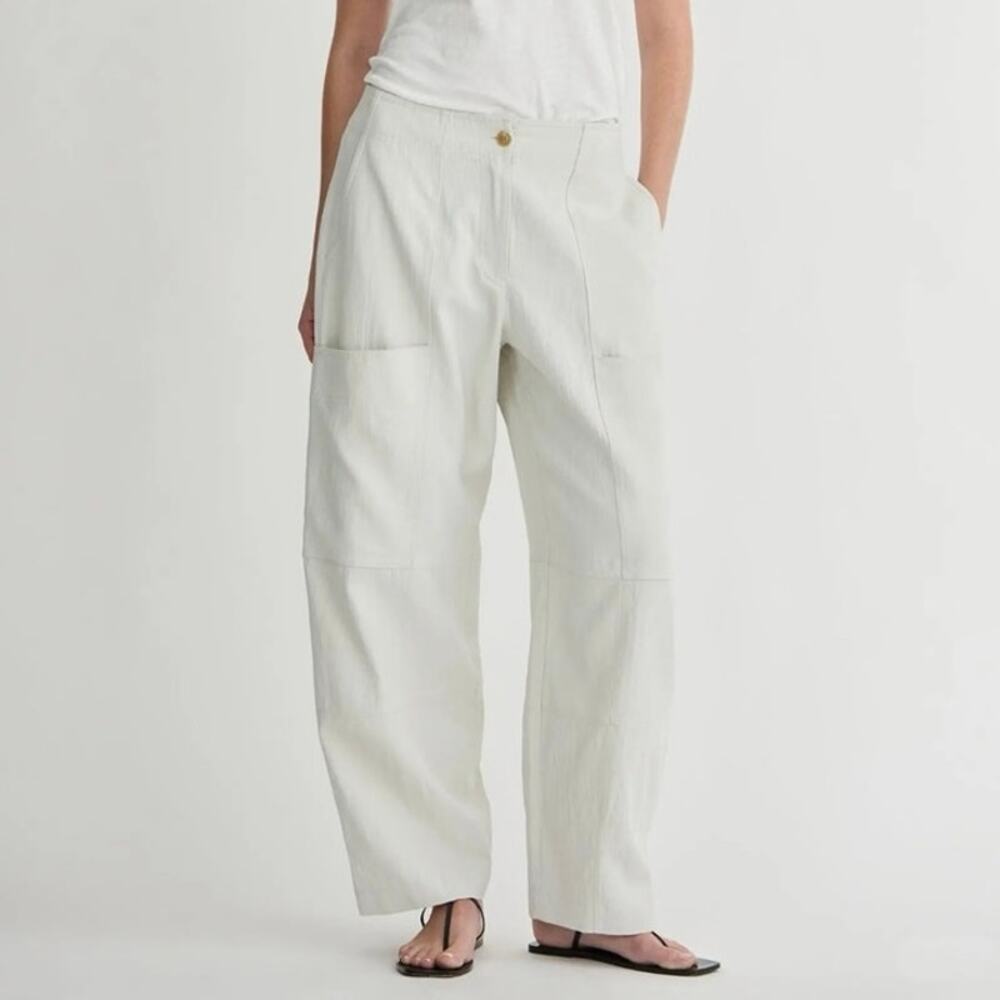 Apiece Apart Juna white cargo cotton/ linen pants Size 4